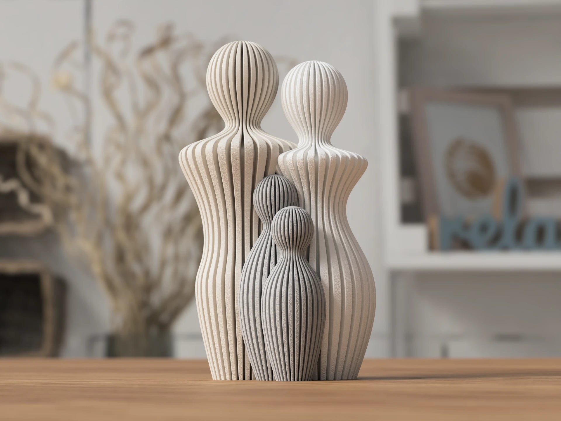 Familie figur by ScandiLayer, Mor + far + 1 barn, Mat kul